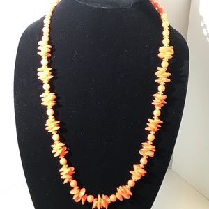 Vintage Orange Bead Necklace